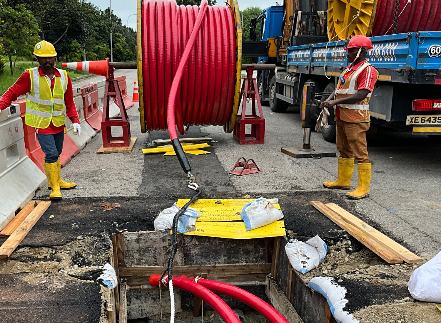 Cable pulling infrastructure project in Singapore